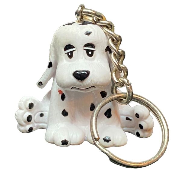 VTG Galoob Pound Puppies 1984 Dalmatians Dog Puppy Keychain 80s Accessory Toy - Picture 2 of 9
